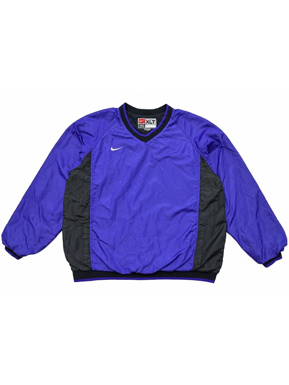Nike Team Pullover Windbreaker Mens XLT Purple Black V Neck Swoosh Golf Jacket